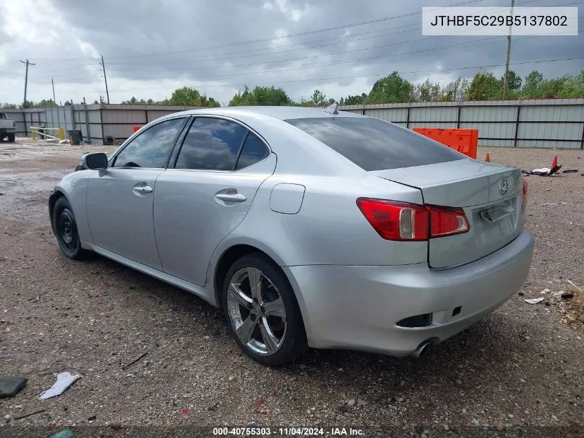 2011 Lexus Is 250 VIN: JTHBF5C29B5137802 Lot: 40755303