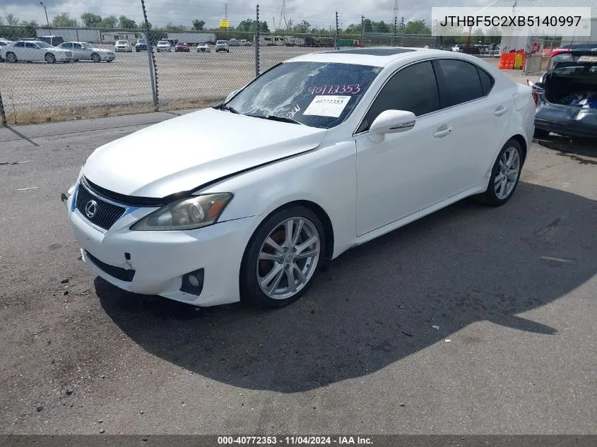 2011 Lexus Is 250 VIN: JTHBF5C2XB5140997 Lot: 40772353