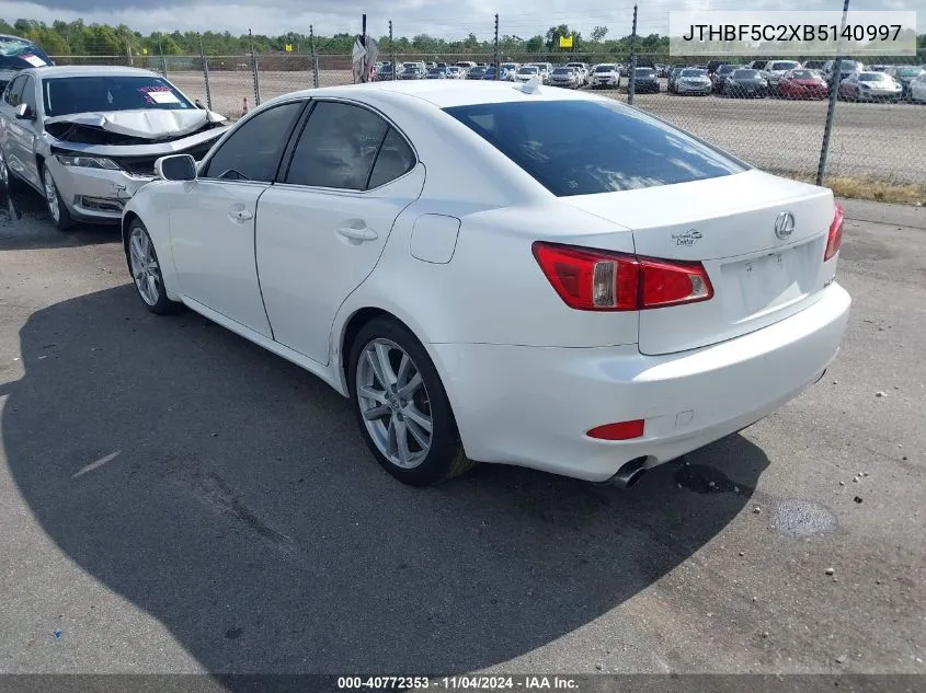 2011 Lexus Is 250 VIN: JTHBF5C2XB5140997 Lot: 40772353