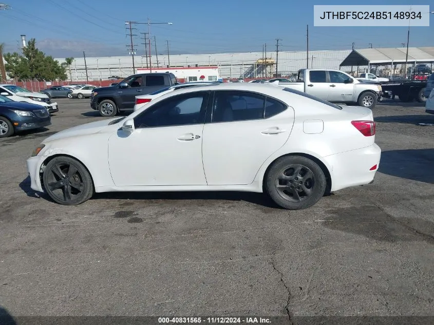 2011 Lexus Is 250 VIN: JTHBF5C24B5148934 Lot: 40831565