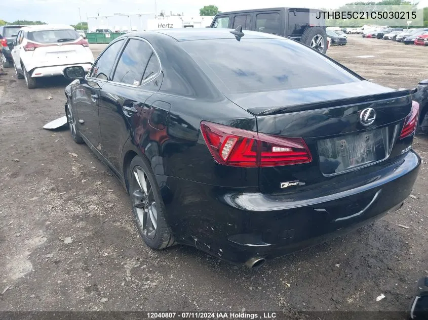 2012 Lexus Is 350 VIN: JTHBE5C21C5030215 Lot: 12040807