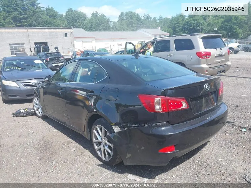 2012 Lexus Is 250 VIN: JTHCF5C26C2035946 Lot: 39828079