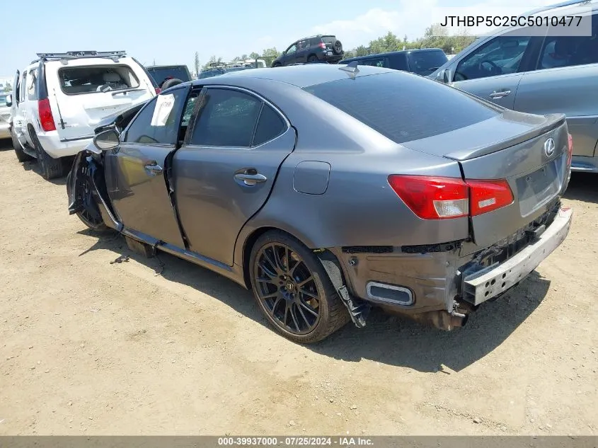 2012 Lexus Is F VIN: JTHBP5C25C5010477 Lot: 39937000