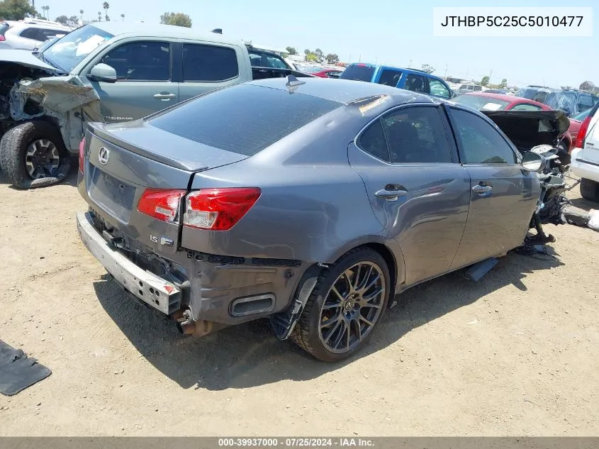 2012 Lexus Is F VIN: JTHBP5C25C5010477 Lot: 39937000