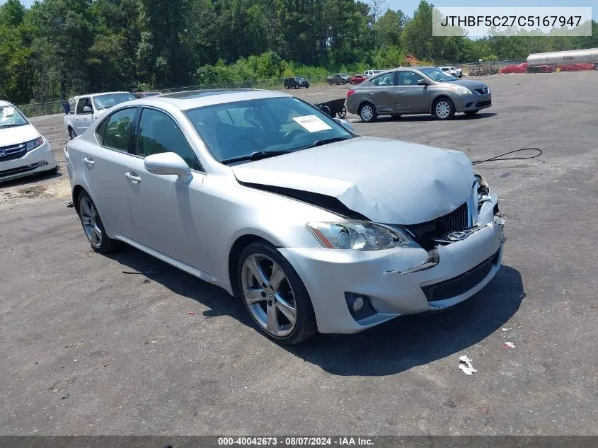 2012 Lexus Is 250 VIN: JTHBF5C27C5167947 Lot: 40042673