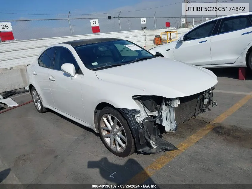 2012 Lexus Is 250 VIN: JTHBF5C26C5174842 Lot: 40196187