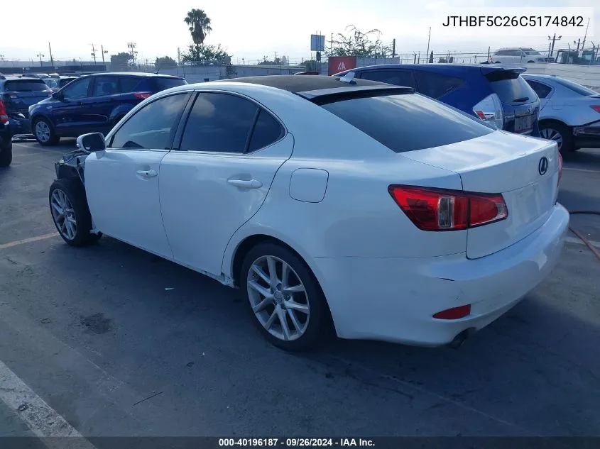 2012 Lexus Is 250 VIN: JTHBF5C26C5174842 Lot: 40196187