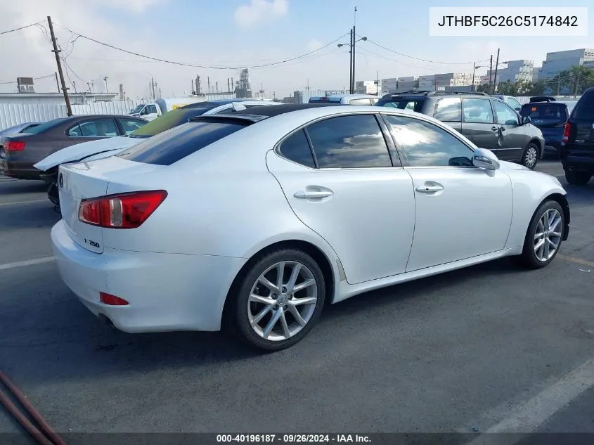 2012 Lexus Is 250 VIN: JTHBF5C26C5174842 Lot: 40196187