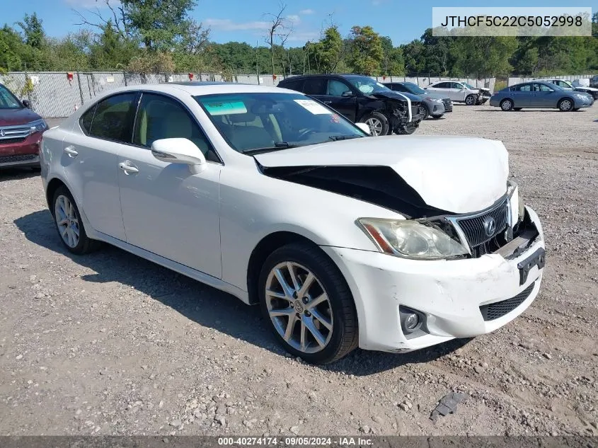 2012 Lexus Is 250 VIN: JTHCF5C22C5052998 Lot: 40274174