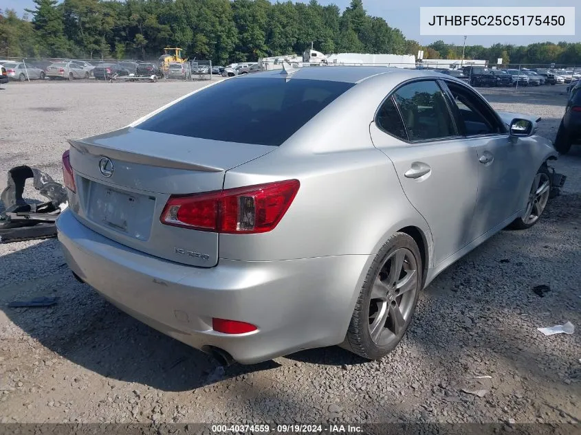 2012 Lexus Is 250 VIN: JTHBF5C25C5175450 Lot: 40374559