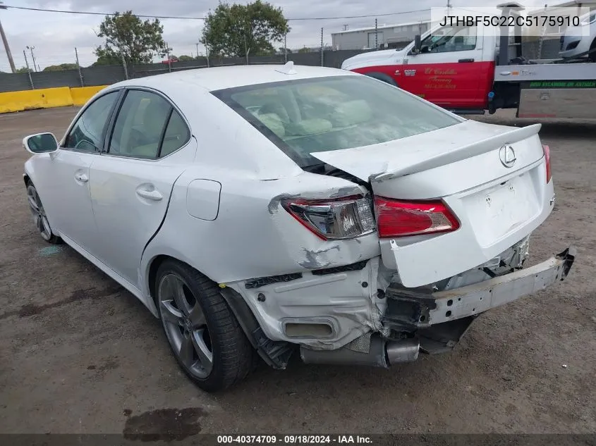 2012 Lexus Is 250 VIN: JTHBF5C22C5175910 Lot: 40374709