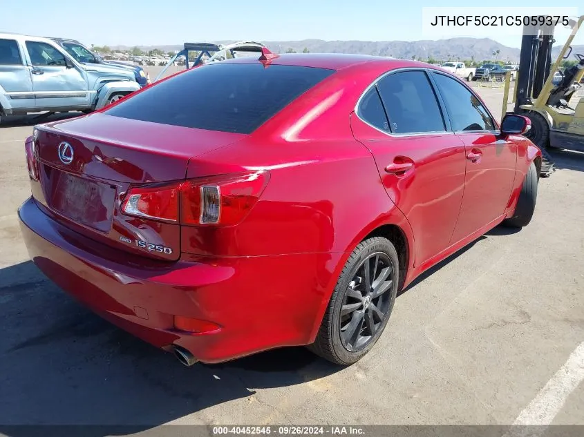 2012 Lexus Is 250 VIN: JTHCF5C21C5059375 Lot: 40452545