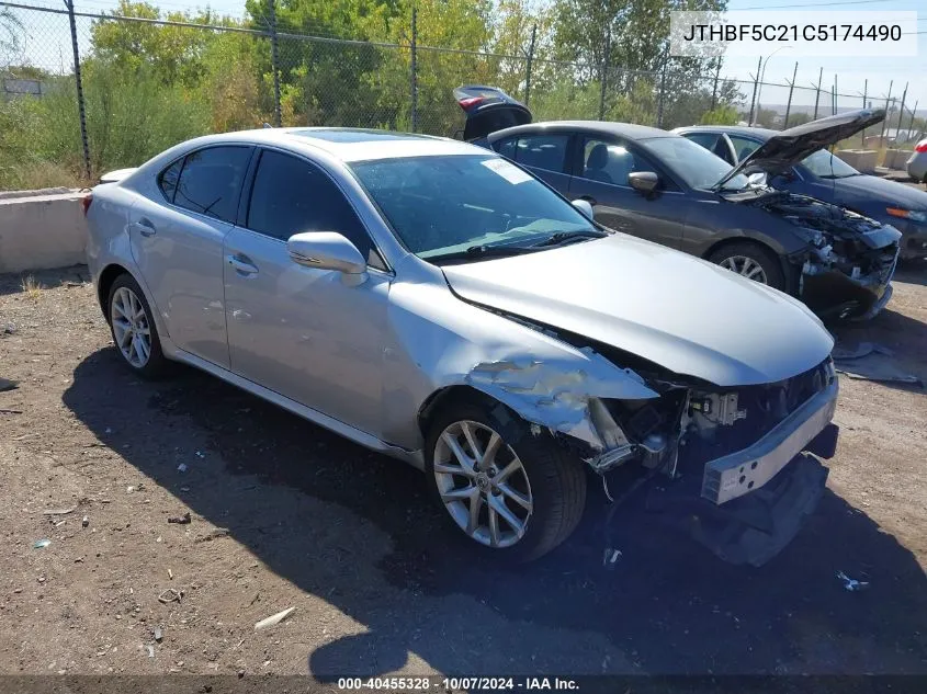 2012 Lexus Is 250 VIN: JTHBF5C21C5174490 Lot: 40455328