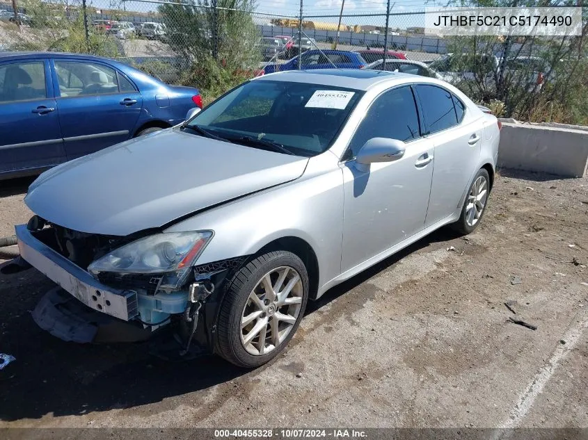 2012 Lexus Is 250 VIN: JTHBF5C21C5174490 Lot: 40455328