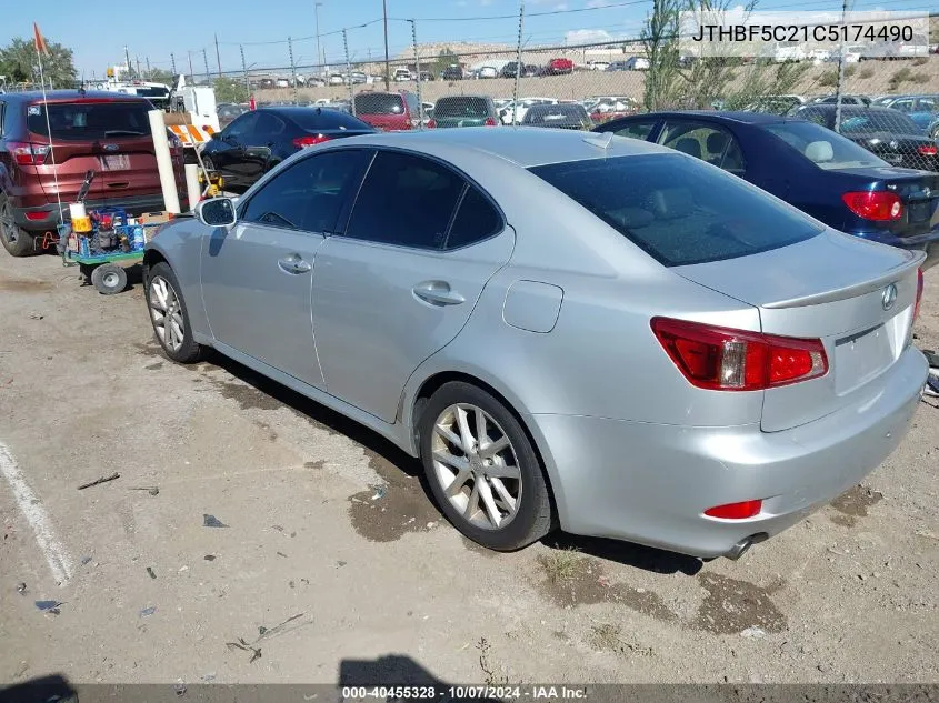 2012 Lexus Is 250 VIN: JTHBF5C21C5174490 Lot: 40455328