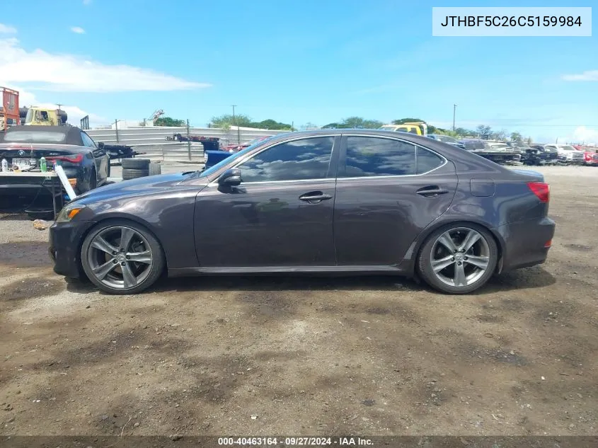 2012 Lexus Is 250 VIN: JTHBF5C26C5159984 Lot: 40463164