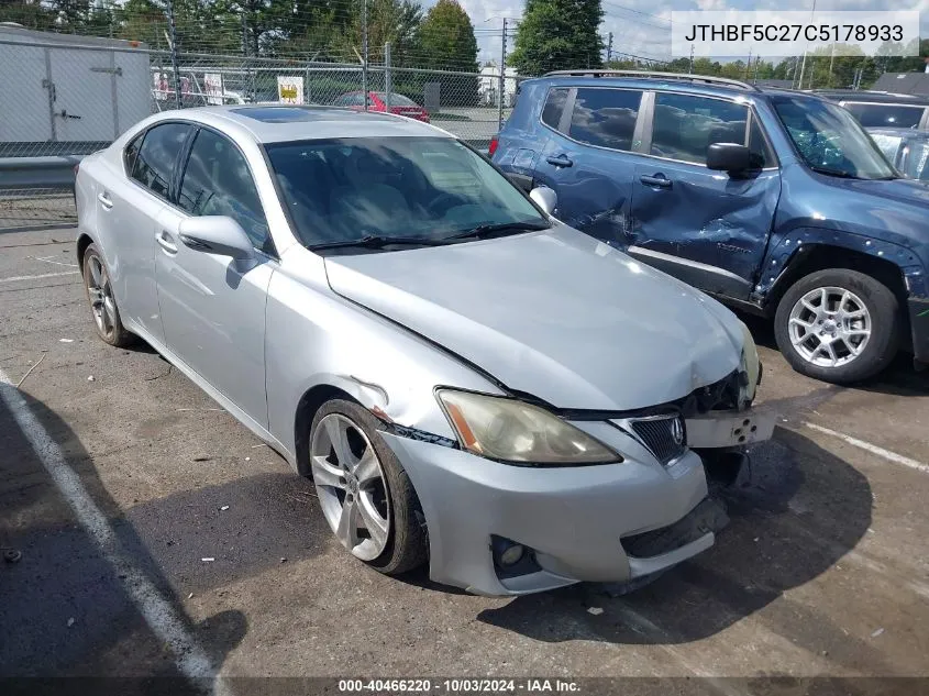 2012 Lexus Is 250 VIN: JTHBF5C27C5178933 Lot: 40466220