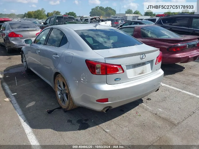 JTHBF5C27C5178933 2012 Lexus Is 250