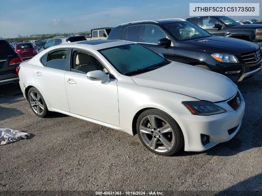 2012 Lexus Is 250 VIN: JTHBF5C21C5173503 Lot: 40531363