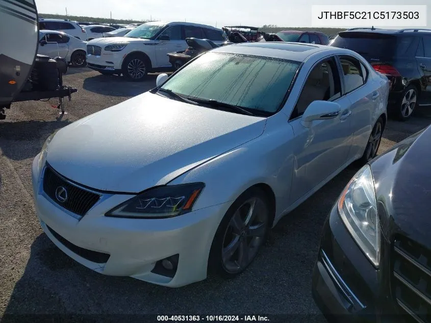 2012 Lexus Is 250 VIN: JTHBF5C21C5173503 Lot: 40531363