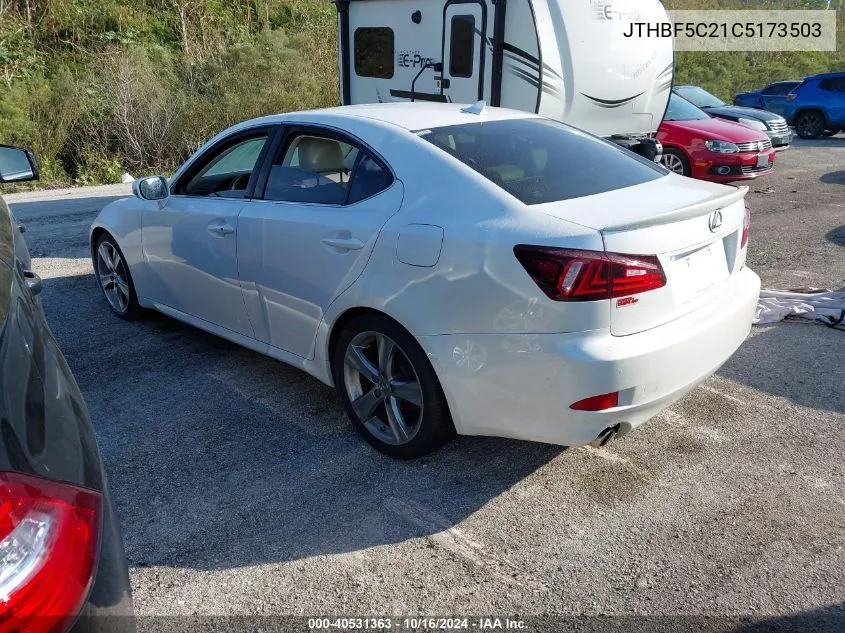 2012 Lexus Is 250 VIN: JTHBF5C21C5173503 Lot: 40531363