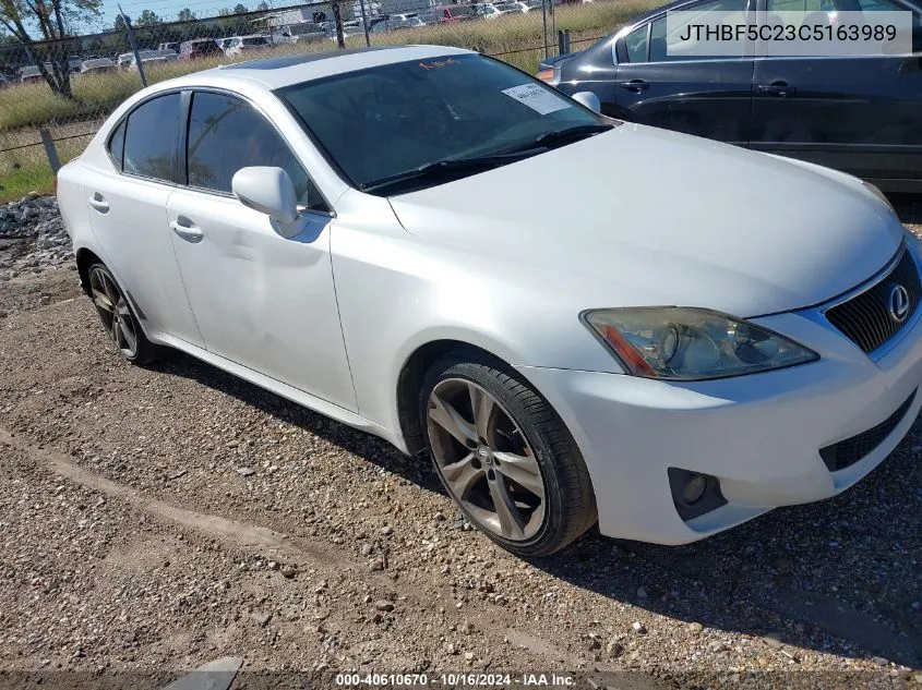 2012 Lexus Is 250 VIN: JTHBF5C23C5163989 Lot: 40610670