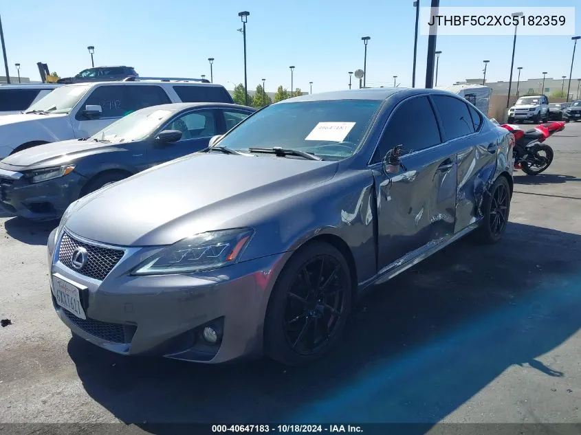 2012 Lexus Is 250 VIN: JTHBF5C2XC5182359 Lot: 40647183