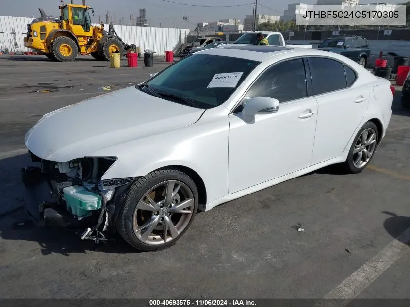 2012 Lexus Is 250 VIN: JTHBF5C24C5170305 Lot: 40693575