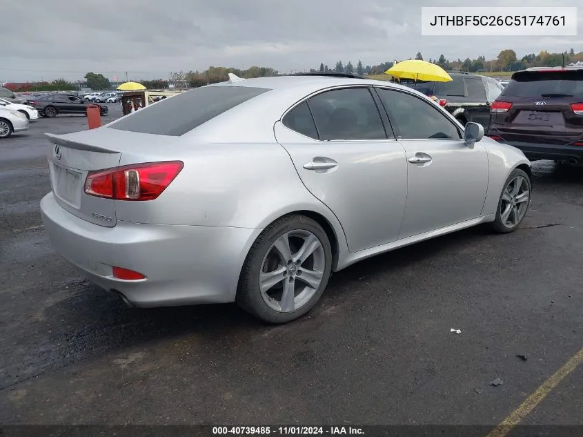 2012 Lexus Is 250 VIN: JTHBF5C26C5174761 Lot: 40739485