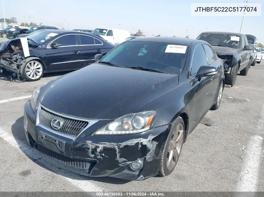 2012 Lexus Is 250 VIN: JTHBF5C22C5177074 Lot: 40790083