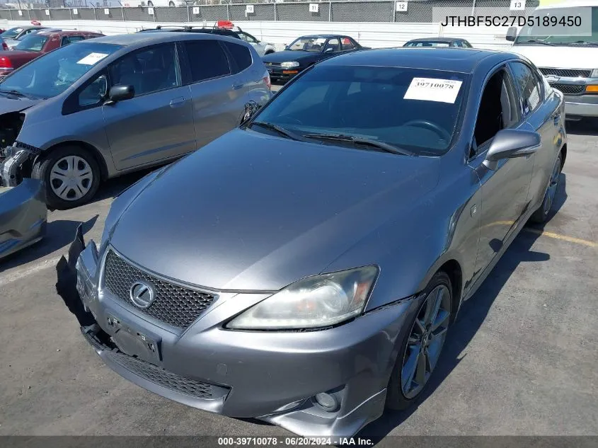 2013 Lexus Is 250 VIN: JTHBF5C27D5189450 Lot: 39710078