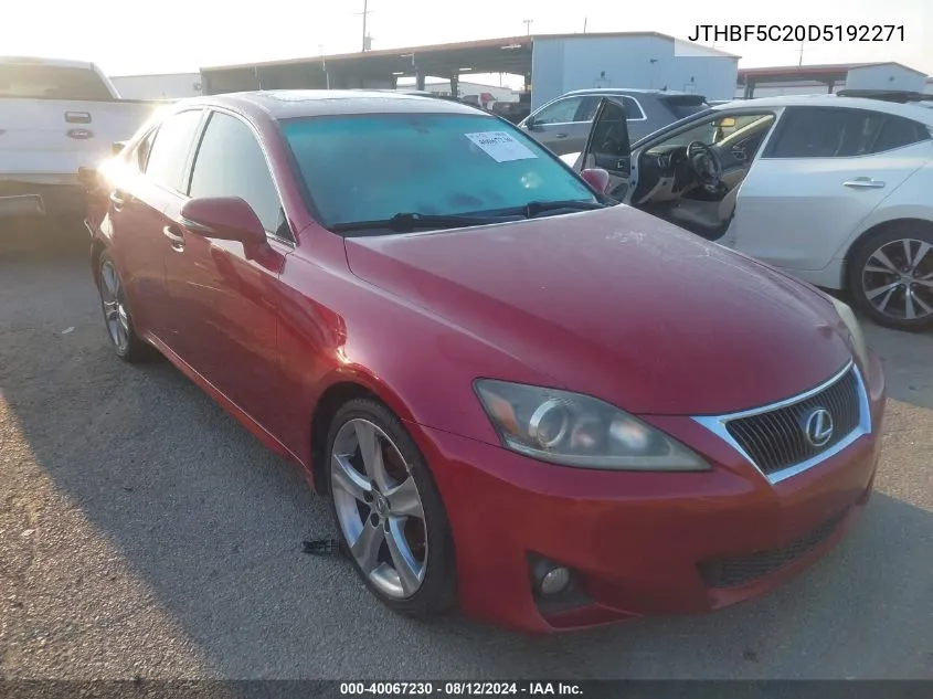 JTHBF5C20D5192271 2013 Lexus Is 250