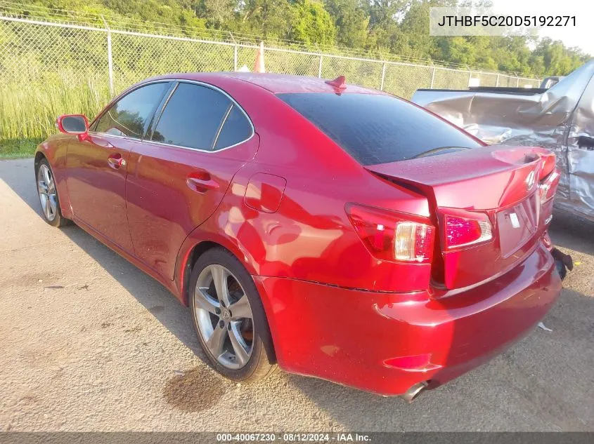 JTHBF5C20D5192271 2013 Lexus Is 250