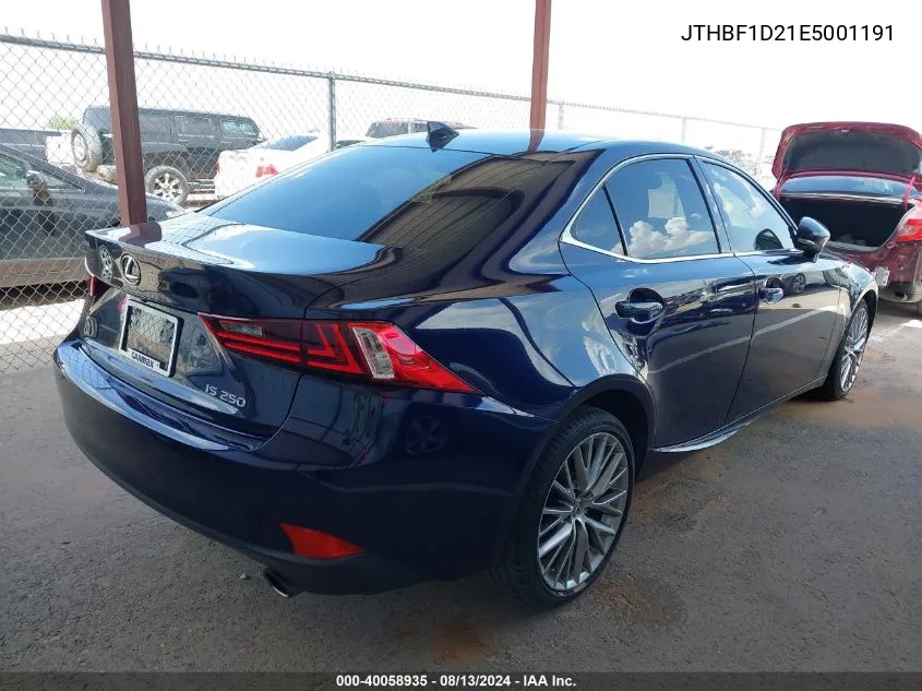 2014 Lexus Is 250 VIN: JTHBF1D21E5001191 Lot: 40058935