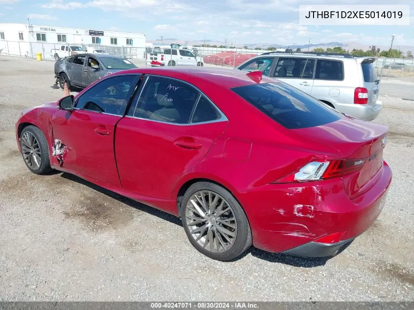 2014 Lexus Is 250 VIN: JTHBF1D2XE5014019 Lot: 40247071