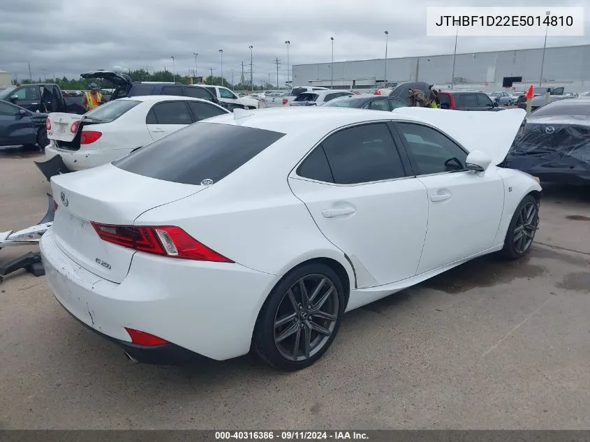 2014 Lexus Is 250 250 VIN: JTHBF1D22E5014810 Lot: 40316386