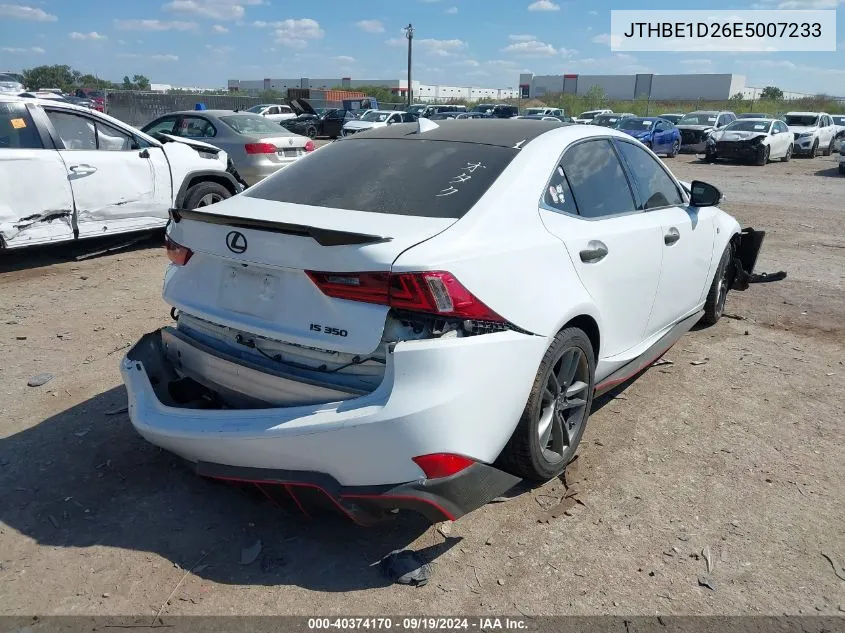 2014 Lexus Is 350 VIN: JTHBE1D26E5007233 Lot: 40374170