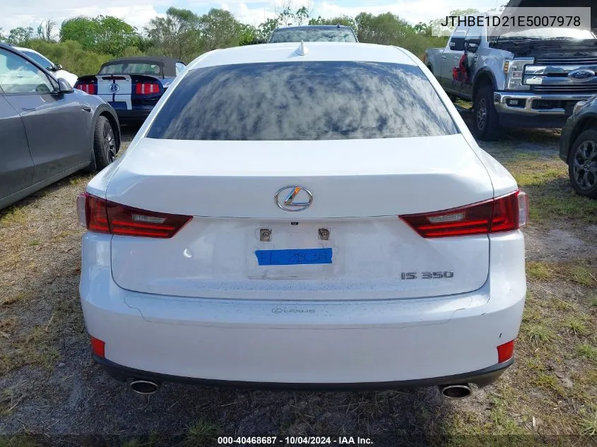 2014 Lexus Is 350 VIN: JTHBE1D21E5007978 Lot: 40468687