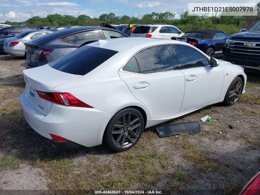 2014 Lexus Is 350 VIN: JTHBE1D21E5007978 Lot: 40468687