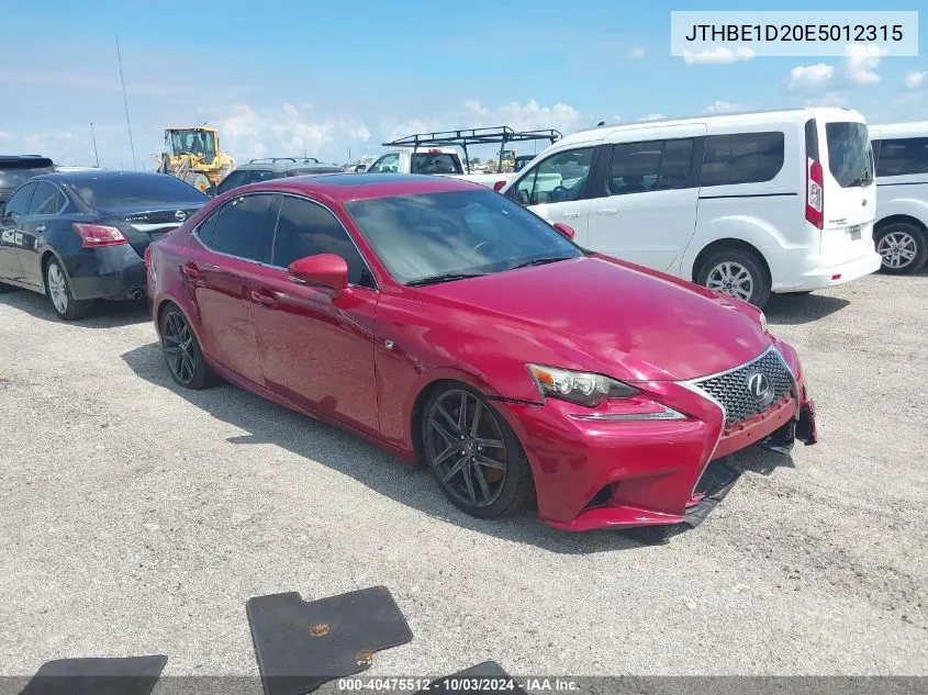 2014 Lexus Is 350 VIN: JTHBE1D20E5012315 Lot: 40475512