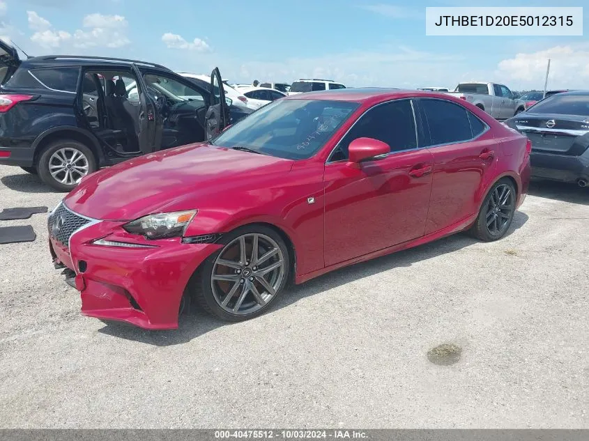 2014 Lexus Is 350 VIN: JTHBE1D20E5012315 Lot: 40475512