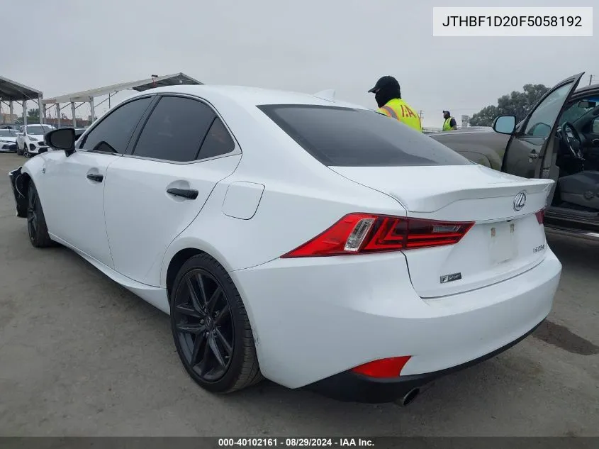 2015 Lexus Is 250 Crafted Line VIN: JTHBF1D20F5058192 Lot: 40102161