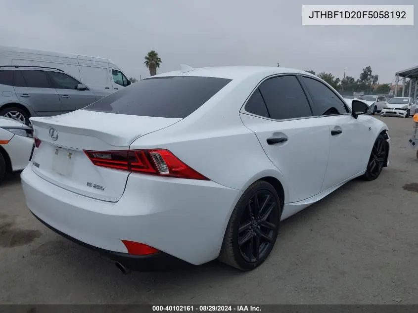 2015 Lexus Is 250 Crafted Line VIN: JTHBF1D20F5058192 Lot: 40102161