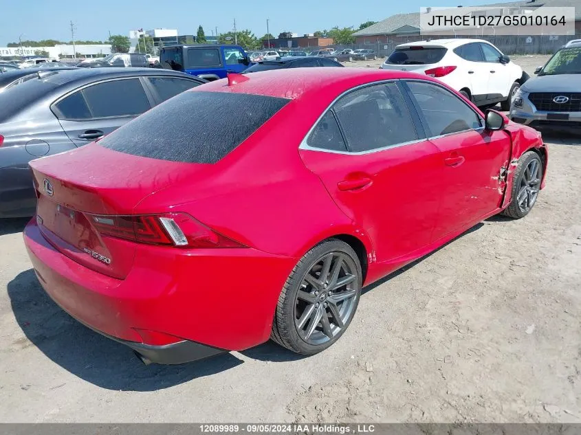 2016 Lexus Is 350 VIN: JTHCE1D27G5010164 Lot: 12089989