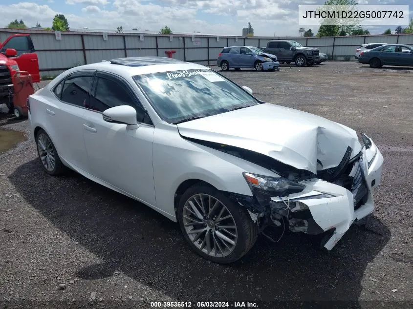 2016 Lexus Is 300 VIN: JTHCM1D22G5007742 Lot: 39536512