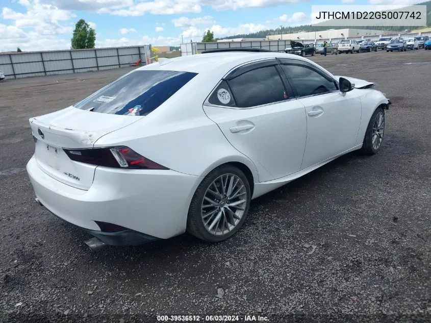 2016 Lexus Is 300 VIN: JTHCM1D22G5007742 Lot: 39536512