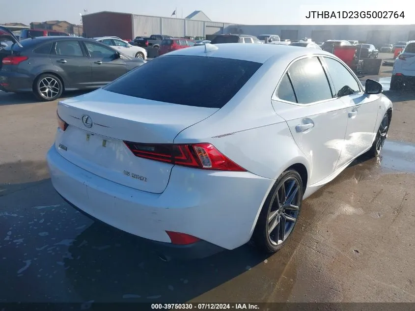 2016 Lexus Is 200T VIN: JTHBA1D23G5002764 Lot: 39750330