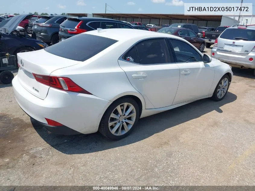 JTHBA1D2XG5017472 2016 Lexus Is 200T