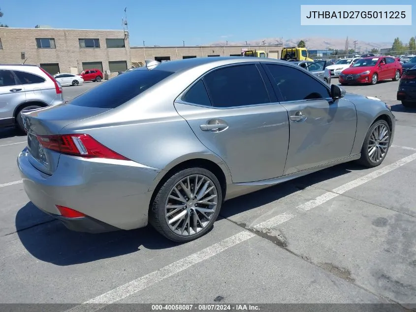 2016 Lexus Is 200T VIN: JTHBA1D27G5011225 Lot: 40058087