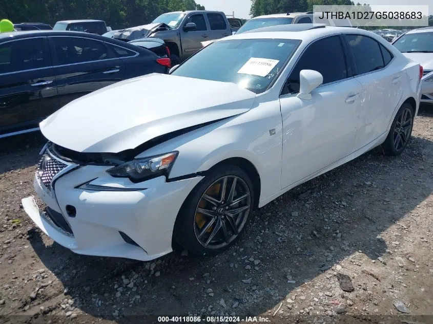 2016 Lexus Is 200T VIN: JTHBA1D27G5038683 Lot: 40118086